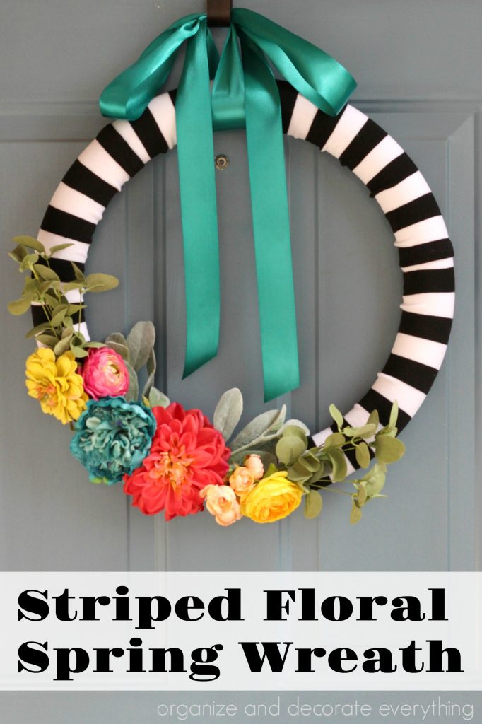 Striped Floral Spring Wreath