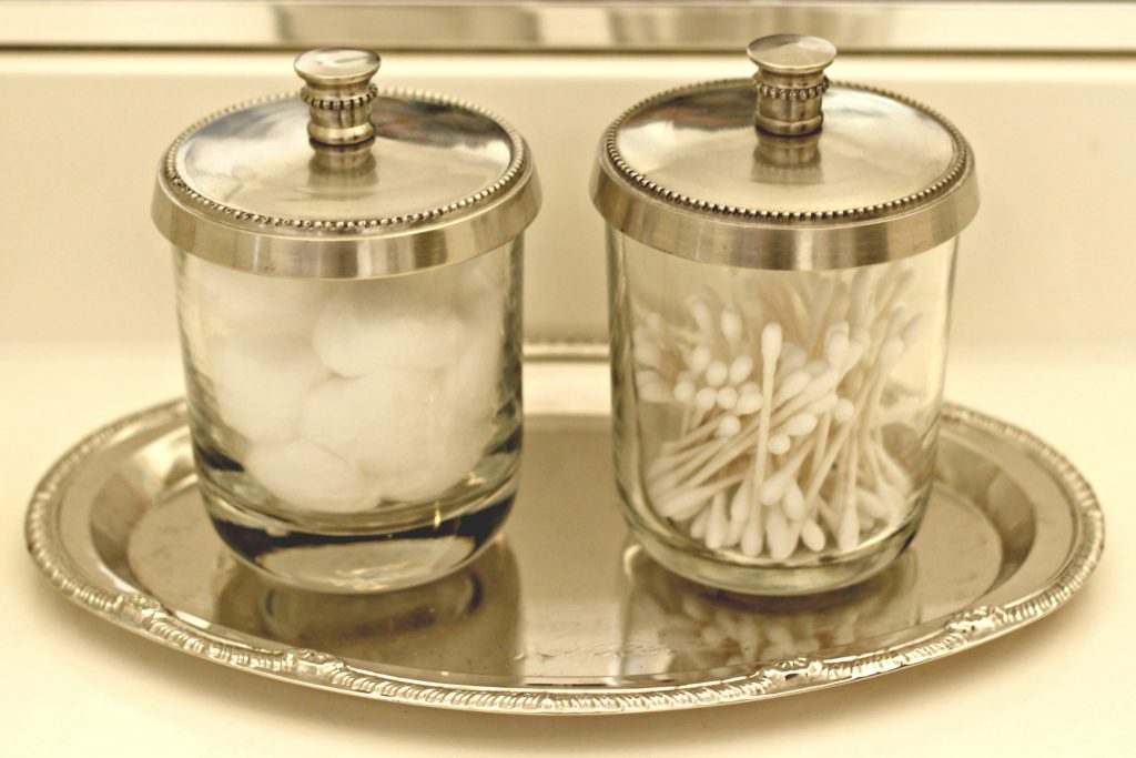 Bathroom Update glass containers