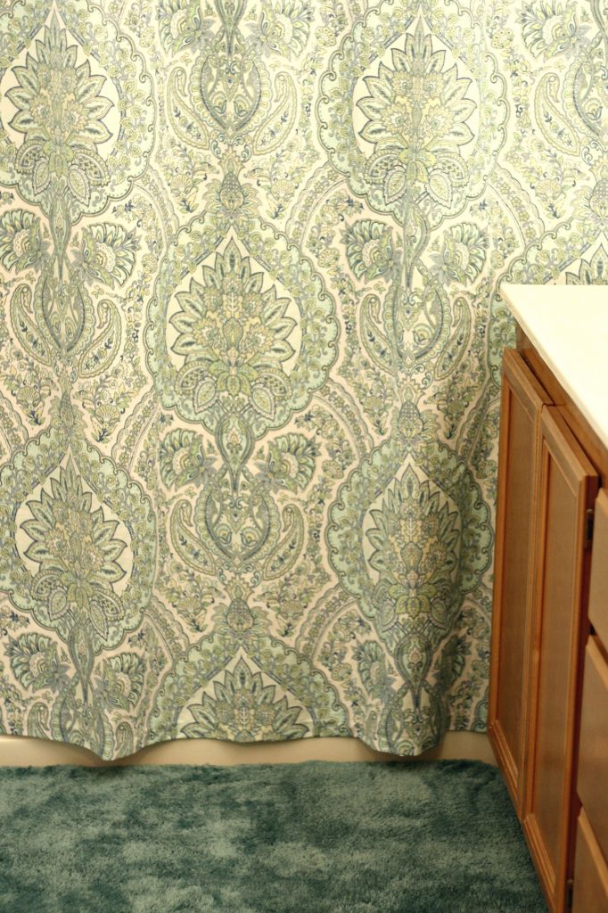 Bathroom Update shower curtain and rug