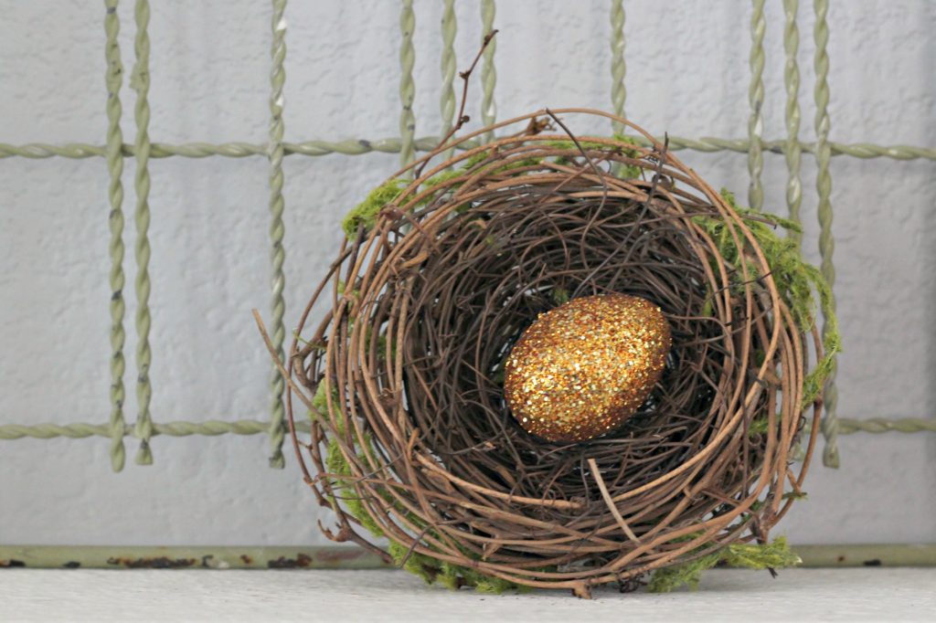 Easter mantel bird nest