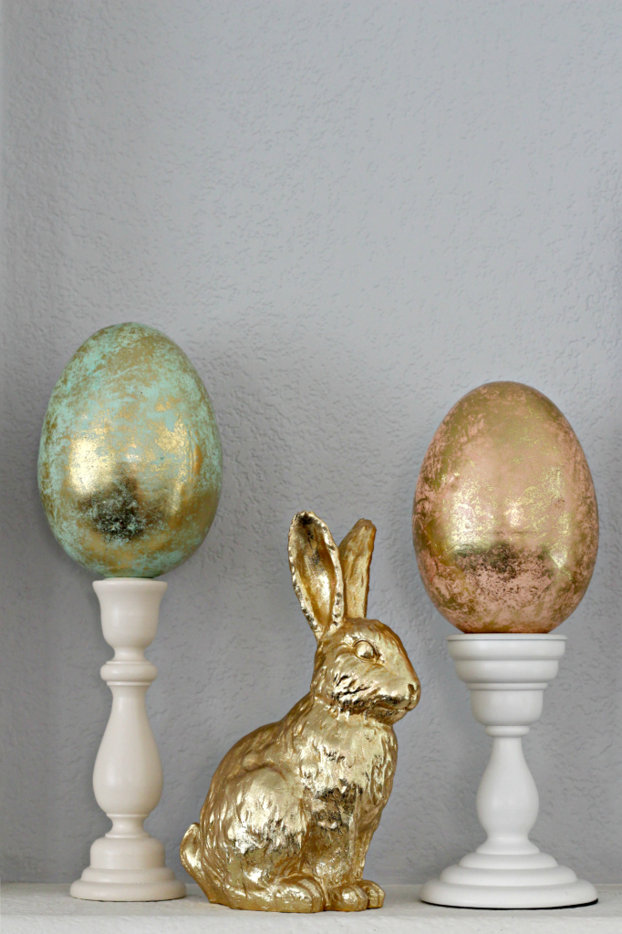 Easter mantel gold bunny