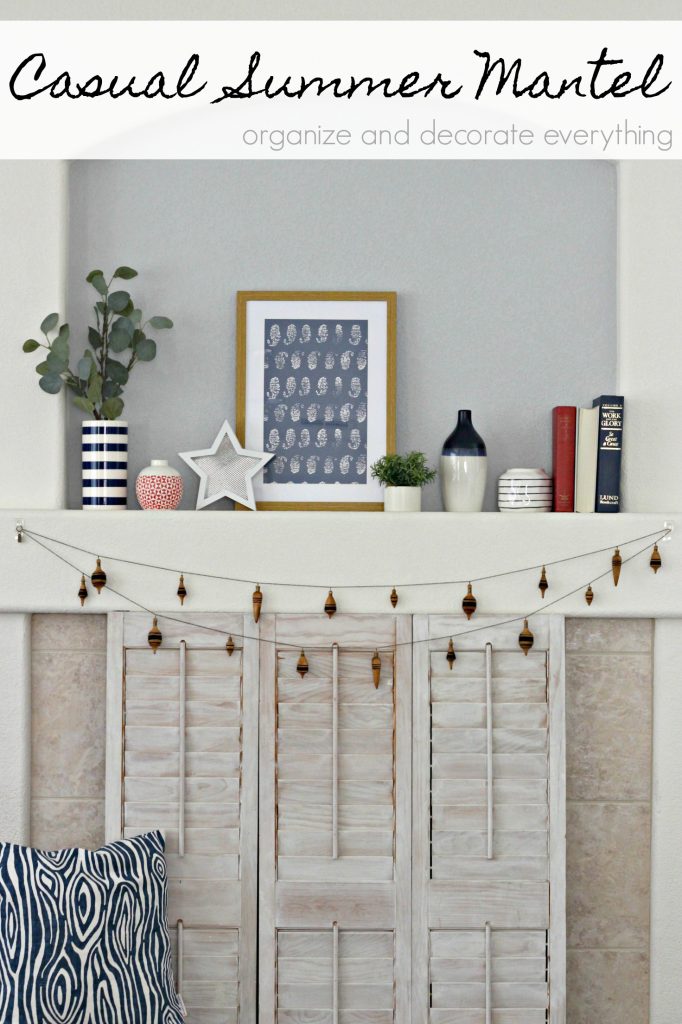 Casual Summer Mantel in Red White and Blue