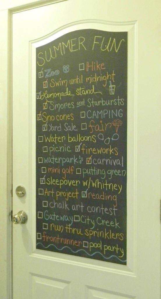 Summer Fun CHalkboard Door