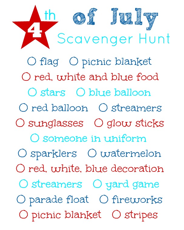 4th of July Scavenger Hunt