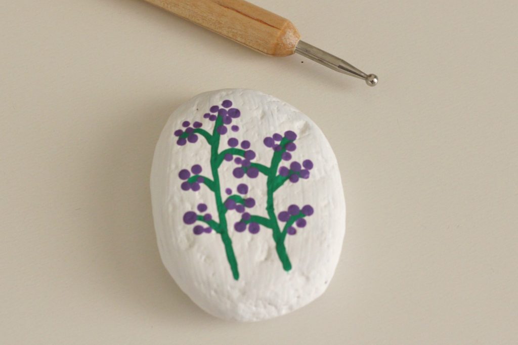 Painted Rocks purple flowers