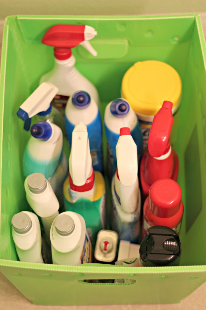 decluttering in November cleaning supplies