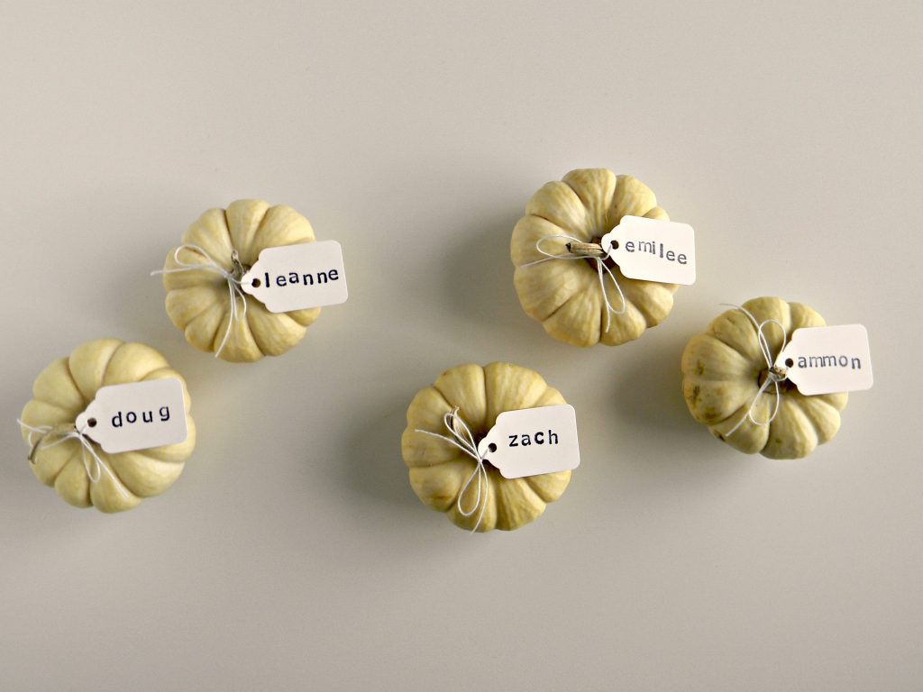 mini pumpkin place cards 2