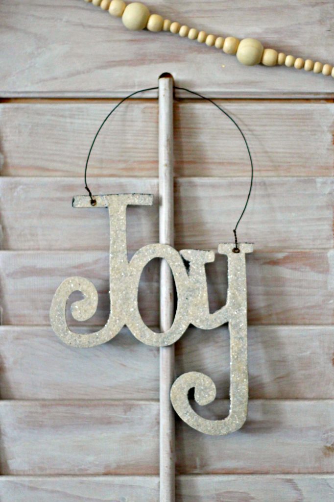 Christmas mantel green and black joy sign