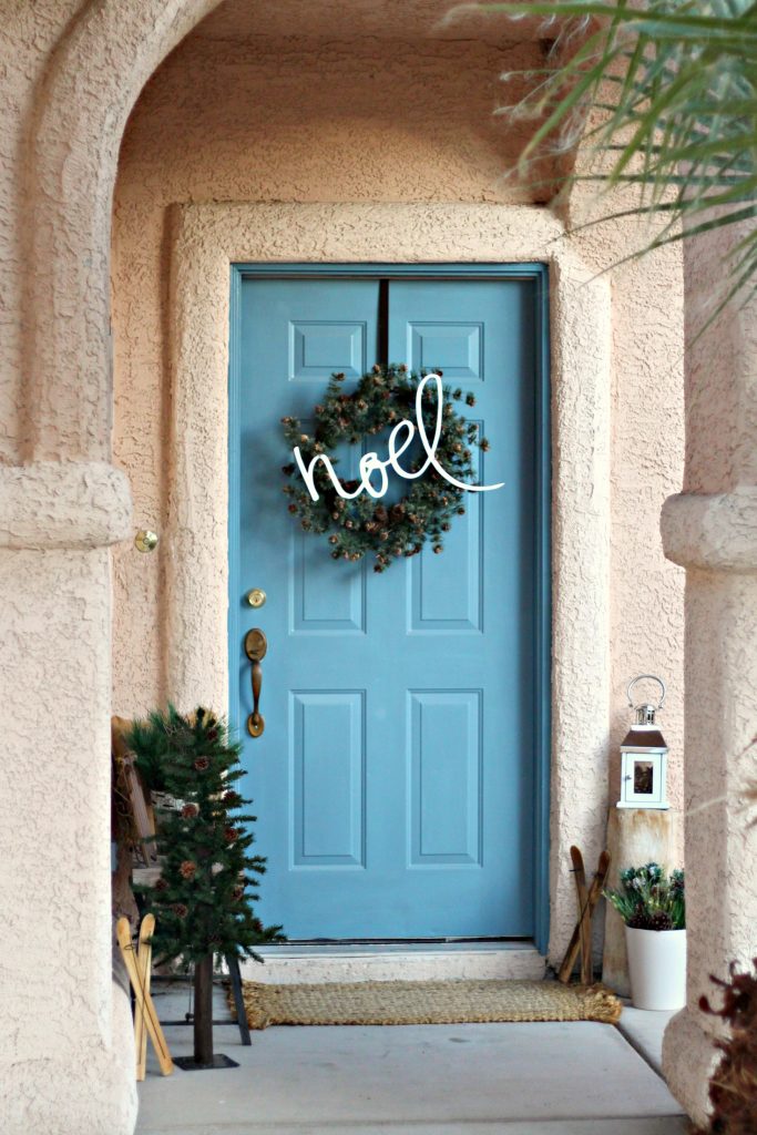 Front porch entry Noel Wreath