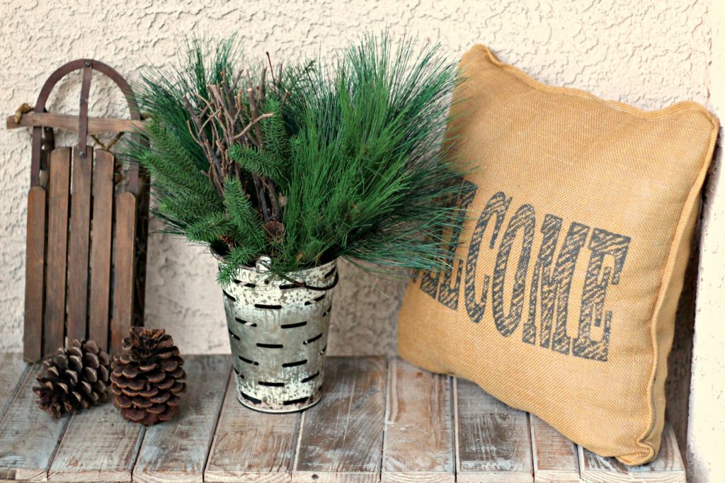front porch welcome pillow