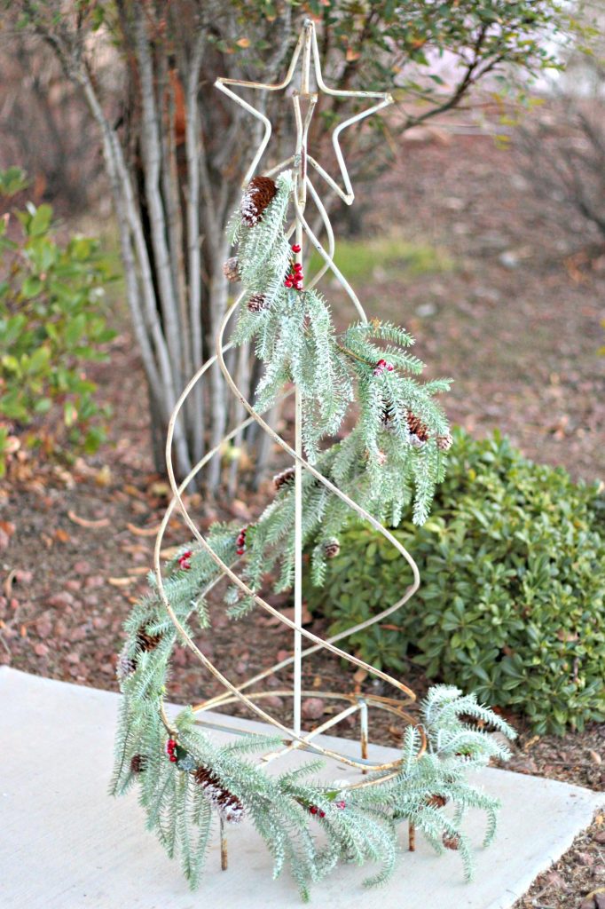 wire Christmas tree for front porch