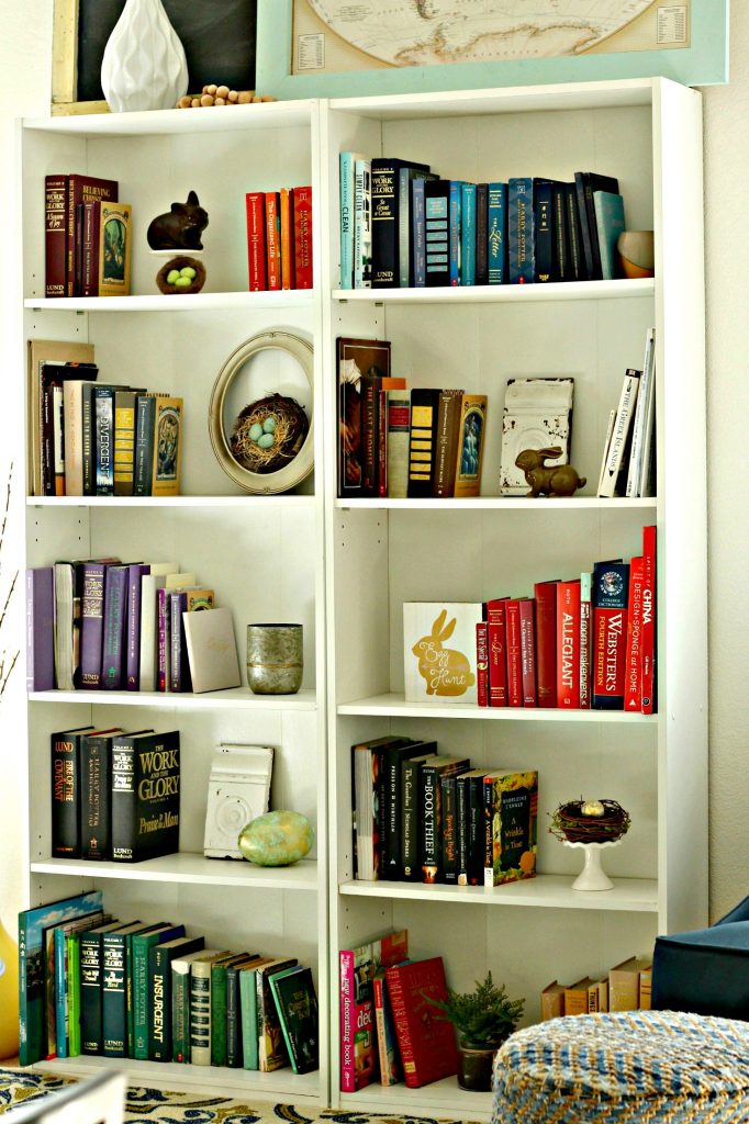 Declutter in January bookcase