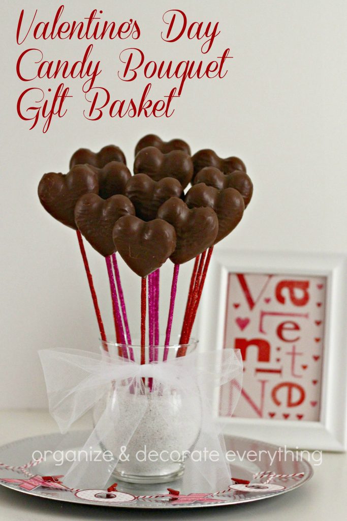 Valentines Day Candy Bouquet Gift Basket