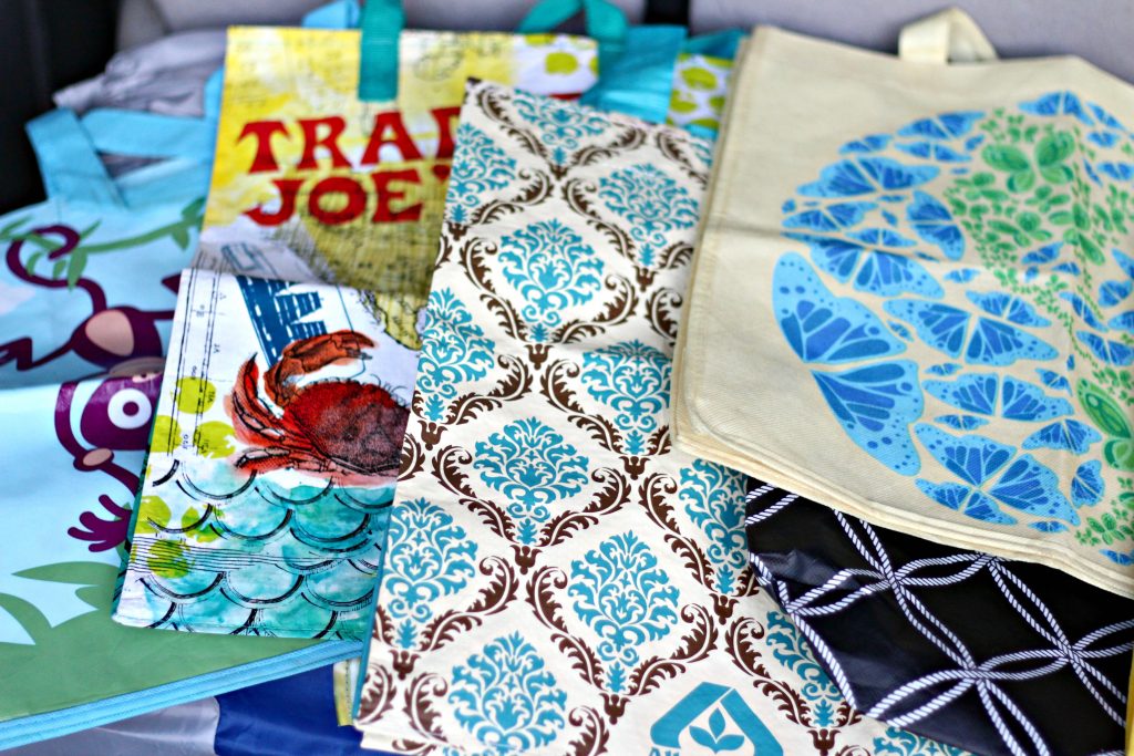 April declutter reusable shopping bags