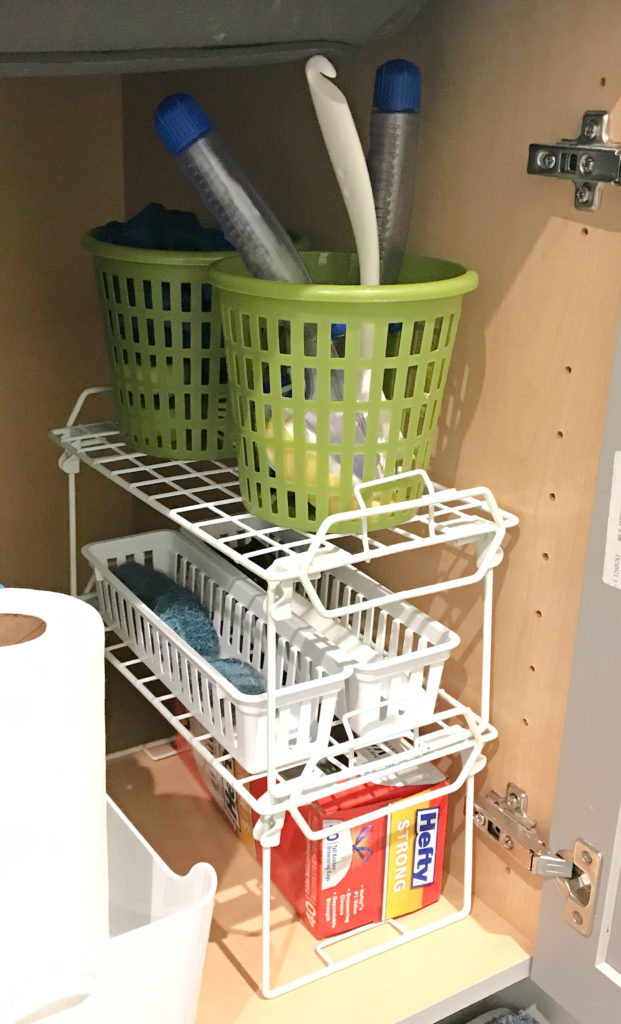 under kitchen sink shelves