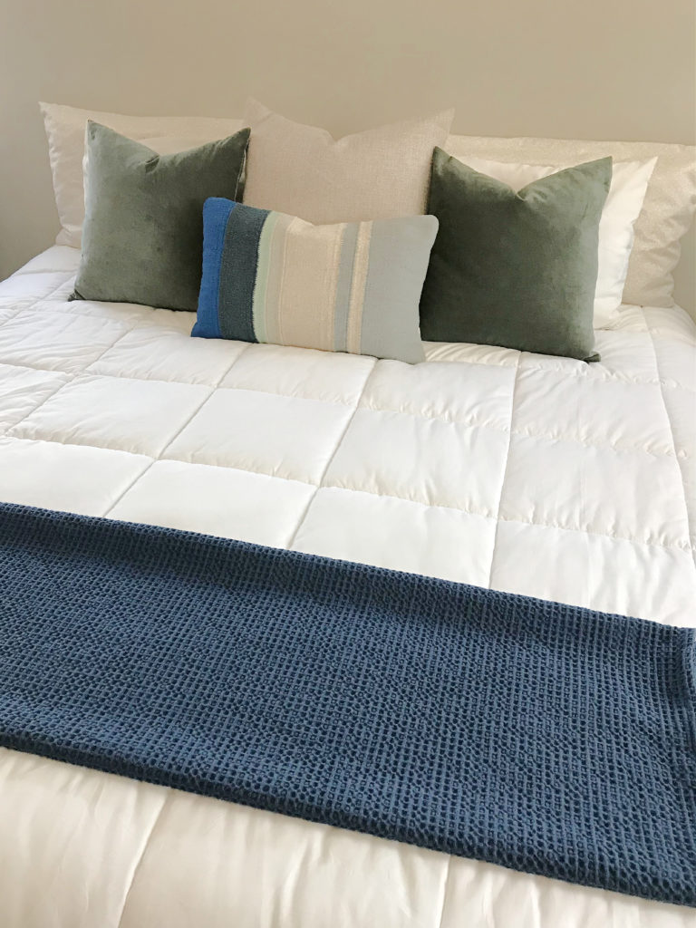 blanket on bed