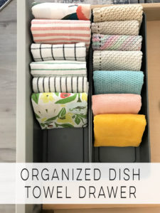 Organized Dish Towel Drawer