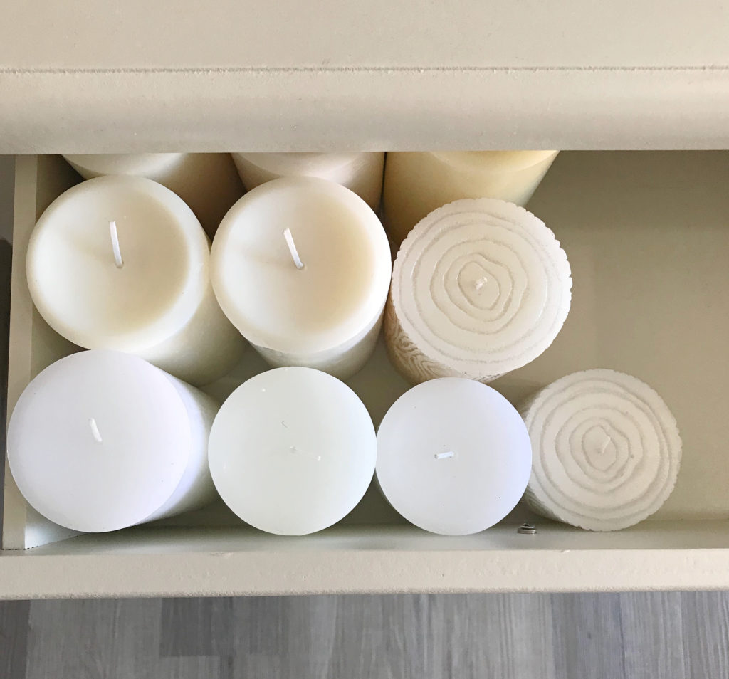 entryway candle drawer