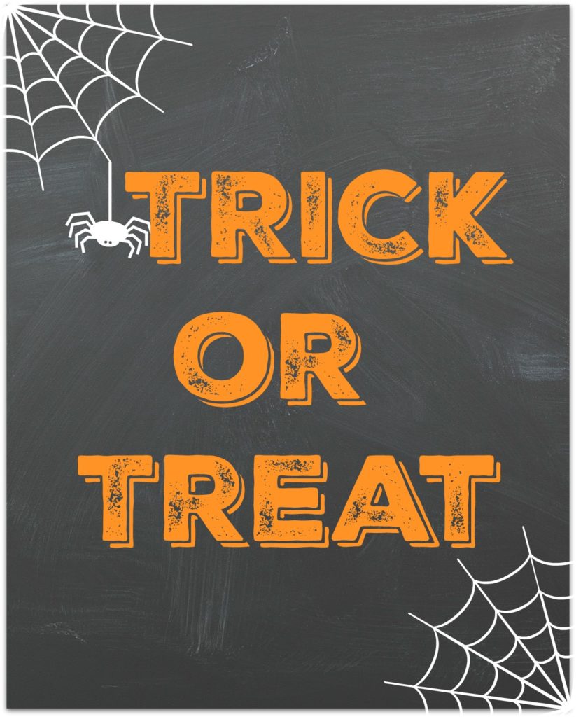 Trick or Treat Halloween printable