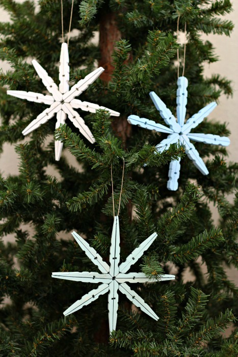 Clothespin Snowflake Ornament