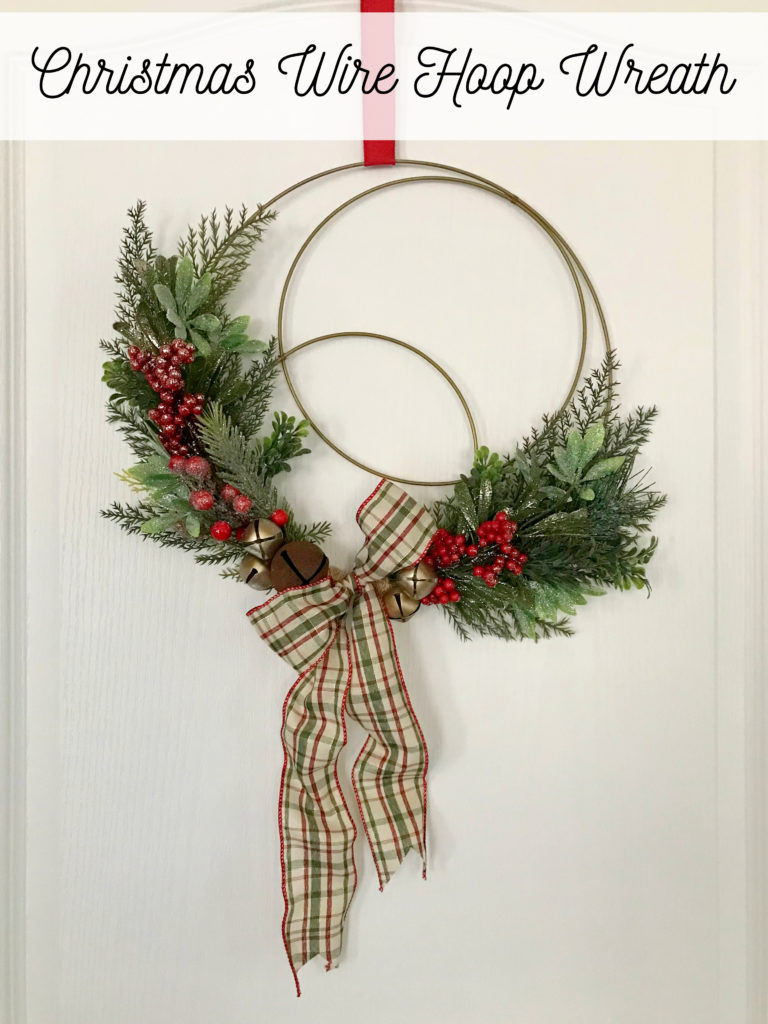 Modern Christmas Wire Hoop Wreath