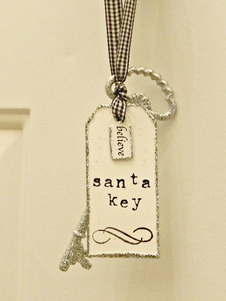 Santa Glitter Key ornament