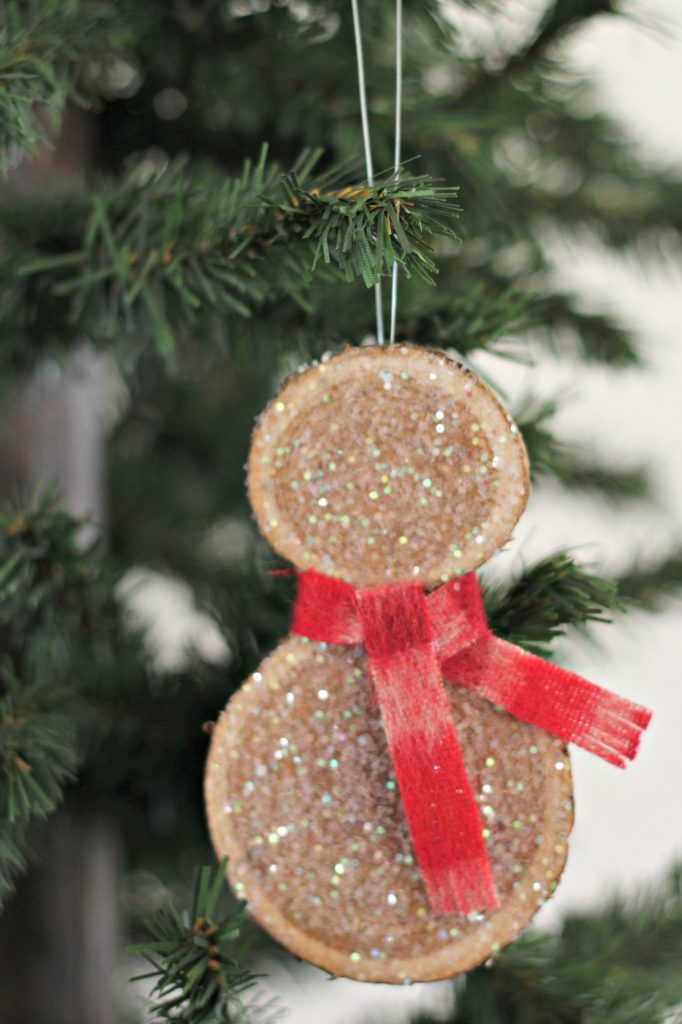 Wood Slice Snowman ornaments